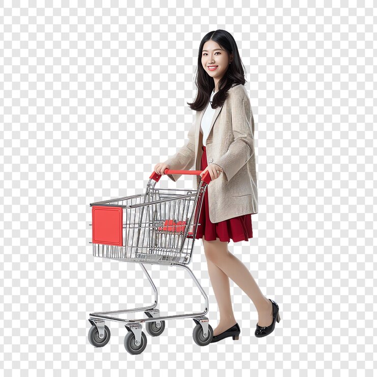 une femme avec un panier et un panier