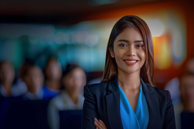 Photo femme philippine dans un séminaire d'affaires