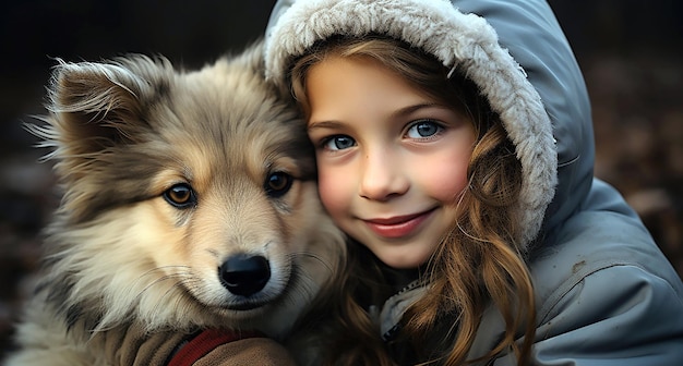 la femme sur le porche tient son chiot