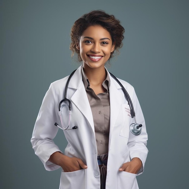 une femme portant une blouse blanche et un stéthoscope