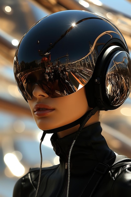 Une femme portant un casque et des écouteurs