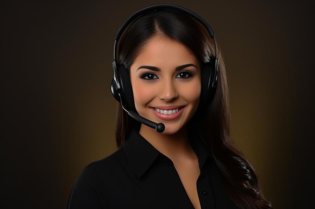 Photo une femme portant un casque avec un sourire sur le visage