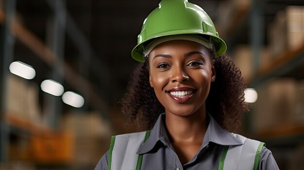 une femme portant un casque vert