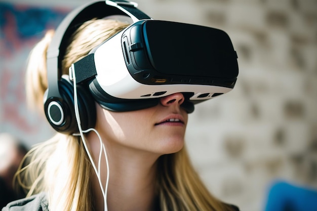 Une femme portant un casque