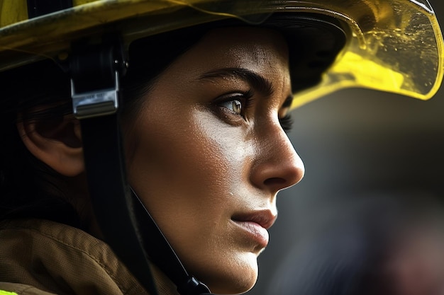 Une femme portant un casque