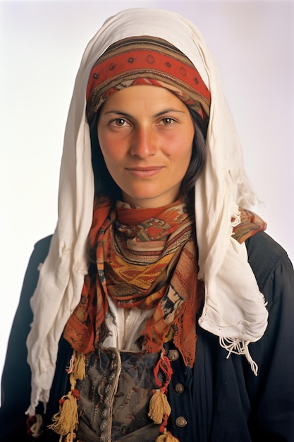 Photo une femme portant un foulard et une foulard à la tête