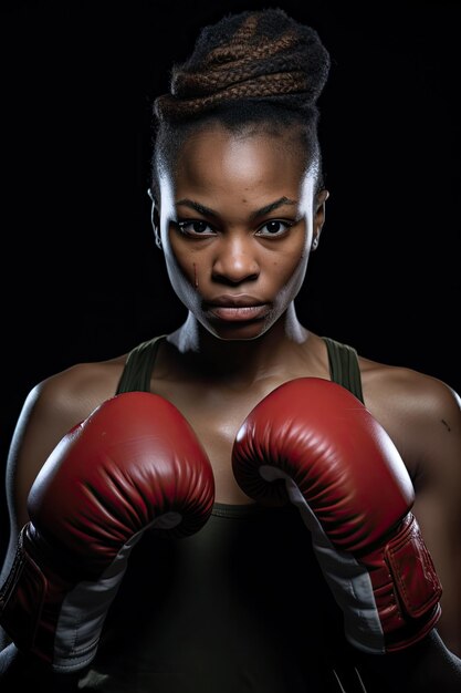 une femme portant des gants de boxe