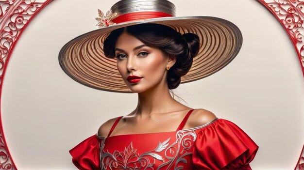 Photo une femme portant un grand chapeau