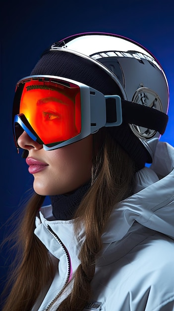 Femme portant des lunettes de neige