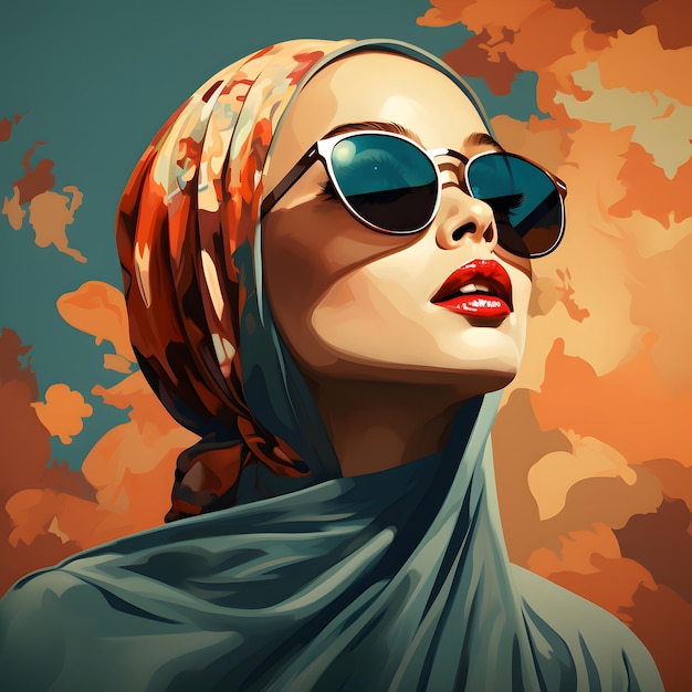 une femme portant des lunettes de soleil et un foulard