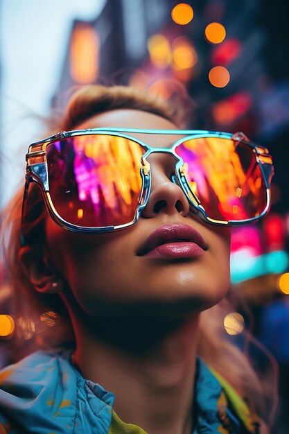 une femme portant des lunettes de soleil