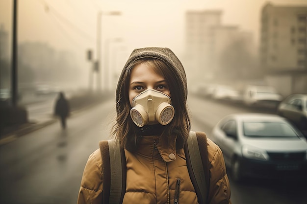 Photo une femme portant un masque dans la rue