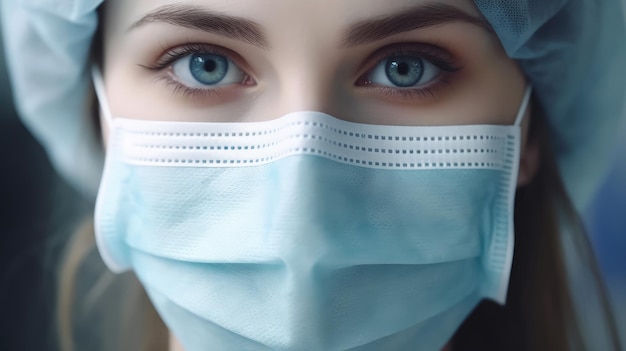 Une femme portant un masque facial et un masque