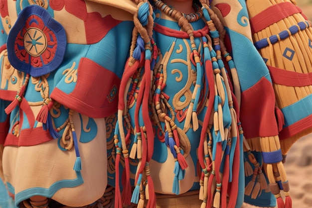 Photo une femme portant un sari coloré avec le numéro 5 dessus.