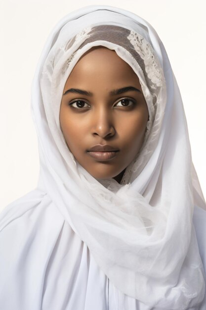 Photo une femme portant un voile blanc et une chemise blanche