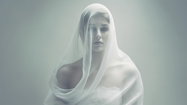 une femme portant un voile blanc