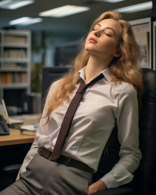 la femme porte une chemise blanche