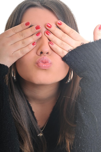 femme portrait isolé un heureux sourire visage