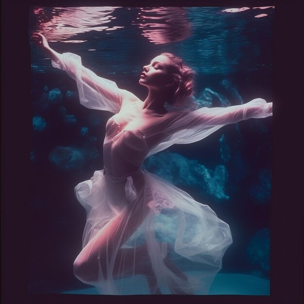 Photo une femme posant sous l'eau