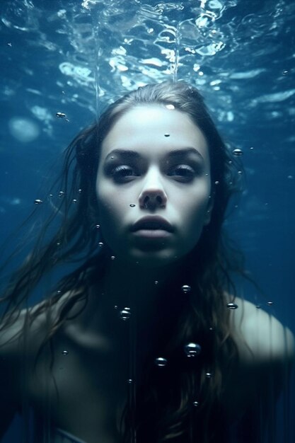 Photo une femme posant sous l'eau