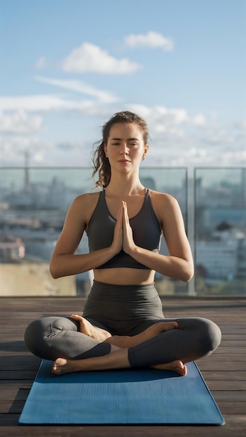 Une femme pratiquant le yoga