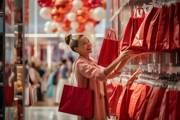 Une femme qui choisit des vêtements