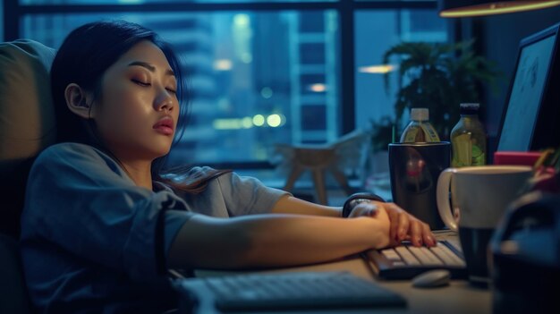 Photo femme qui dort femme qui rêve hygiène du sommeil femme qui dort dans le lit