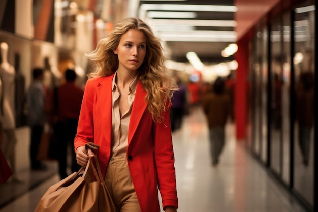 Une femme qui fait ses courses.