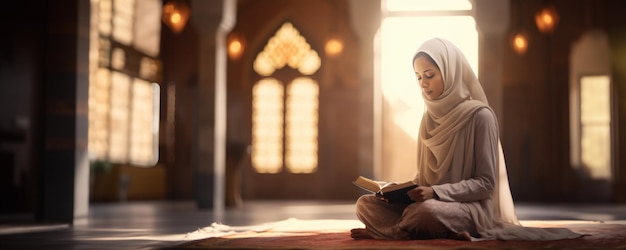 Une femme qui lit l'arabe