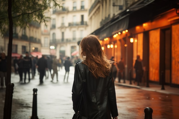 Femme qui marche dans la rue