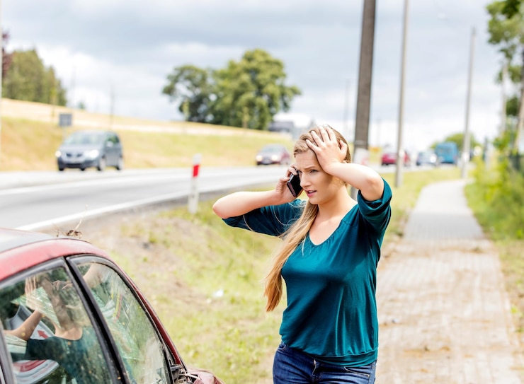 Photo une femme qui parle au téléphone portable alors qu'elle se tient contre le ciel.