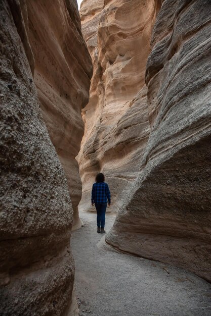 Femme en randonnée dans le paysage du canyon américain