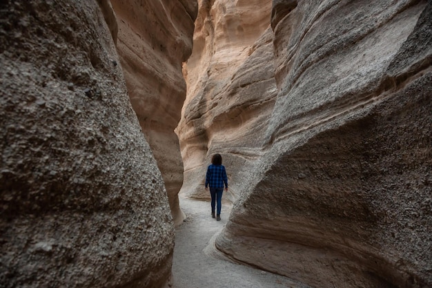 Femme en randonnée dans le paysage du canyon américain