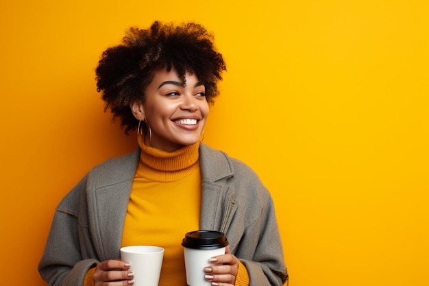 Photo une femme rayonnante se tient debout avec confiance