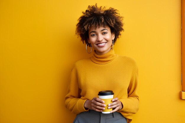 Photo une femme rayonnante se tient debout avec confiance