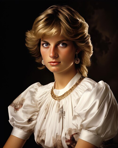 Photo une femme avec une robe blanche et un collier d'or