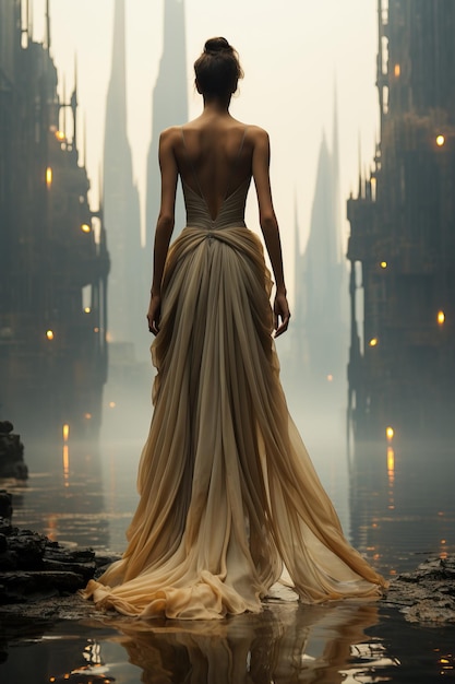 une femme en robe