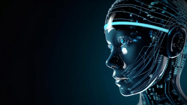 Une femme robot au visage rayonnant