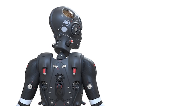 Femme robot, femme scifi monde numérique de l'avenir des réseaux de neurones et du rendu 3d de l'intelligence artificielle