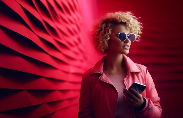 Photo une femme s'appuie contre un mur en parlant sur son téléphone