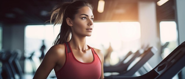 une femme s'entraîne dans un gymnase