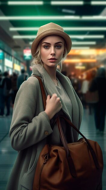 Femme avec un sac