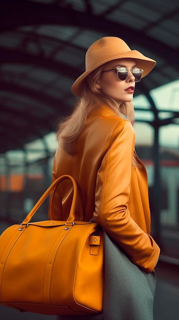 Femme avec un sac