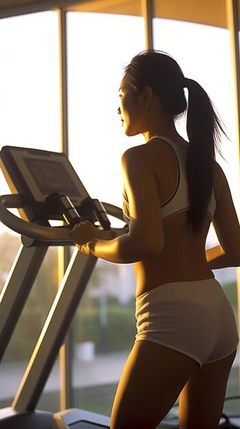 Photo femme à la salle de sport