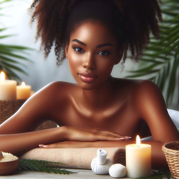 Photo une femme se détend dans un spa.