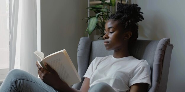 Photo femme se reposant sur le canapé ia générative