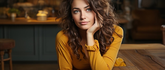 Photo une femme sensible et sympathique qui entend parler de problèmes et de nouvelles terribles, une femme déprimée qui se sent indifférente et distante, qui doute de la loyauté, qui évalue le juge.