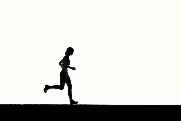 Photo femme de silhouette en cours d'exécution ou coureur féminin