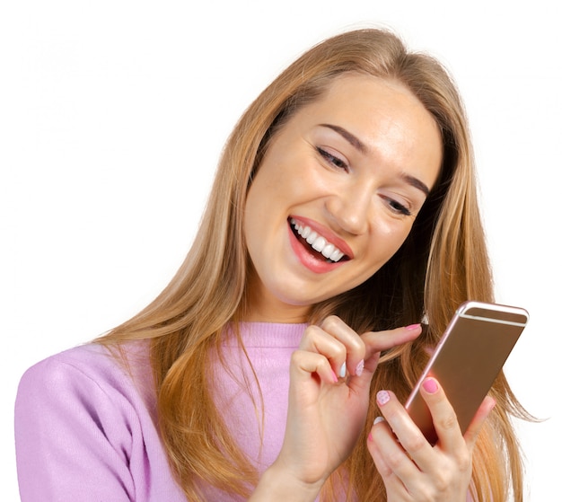 Femme avec smartphone