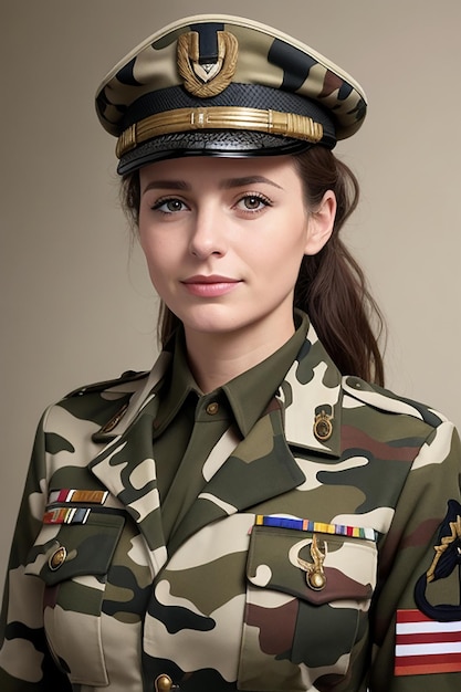 Une femme soldat Photo Ai générée